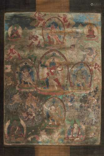 A THANGKA OF CHAKRASAMVARA WITH HIS CONSORT