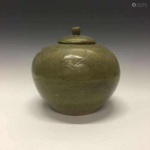 Chinese Yaozhou Kiln Jar and a Cover