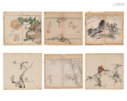 SIX CHINESE COLOR WOODBLOCK PRINTS, 18th CENTURY