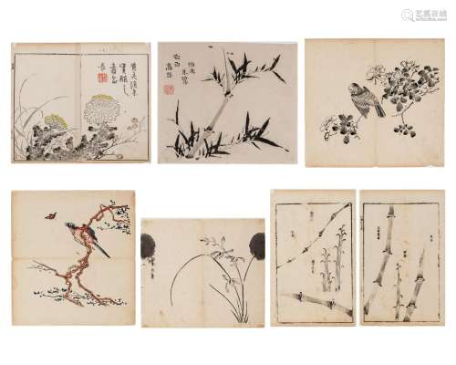 SEVEN CHINESE COLOR WOODBLOCK PRINTS, 18th CENTURY