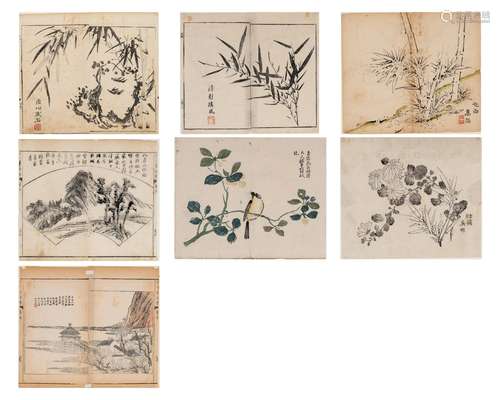 SEVEN CHINESE COLOR WOODBLOCK PRINTS, 18th CENTURY