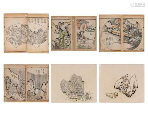 SIX CHINESE COLOR WOODBLOCK PRINTS, 18th CENTURY