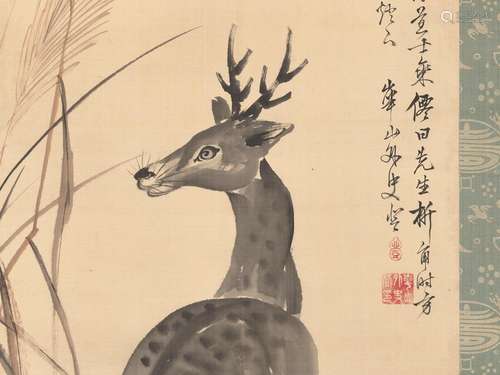 WATANABE KAZAN (1793-1841): A SCROLL PAINTING OF A DEER