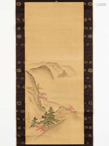 MARUYAMA OKYO: A SCROLL PAINTING OF A HILLY LANDSCAPE