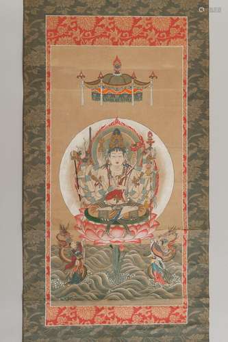 A HANGING SCROLL PAINTING OF A SENJU KANNON