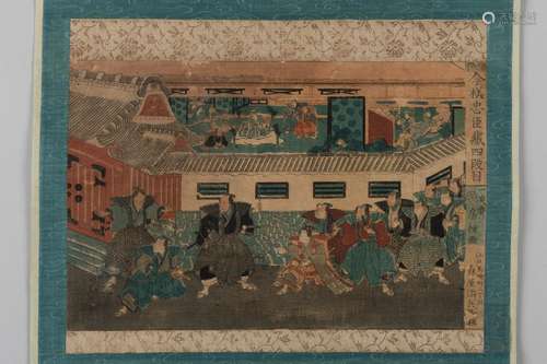 A WOODBLOCK PRINT OF A SCENE FROM THE AKŌ INCIDENT