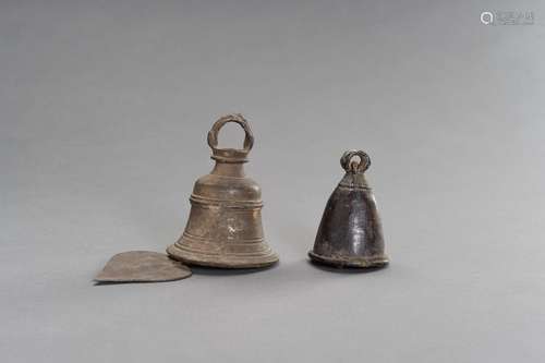 TWO BRONZE GHANTA BELLS