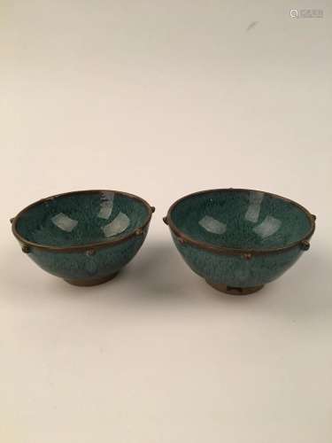 A Pair Chinese Jun Yao Tea Bowl