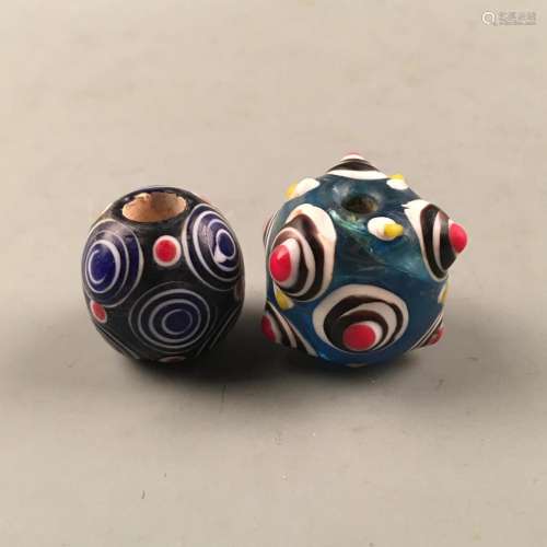 Pair Chinese Drgaon Fly Eye Beads