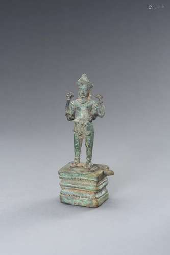 A KHMER BRONZE FIGURE OF VISHNU, ANGKOR PERIOD