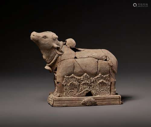 A TERRACOTTA FIGURE OF NANDI, MAJAPAHIT