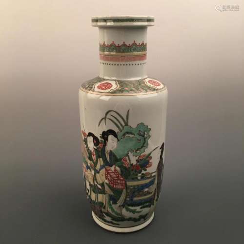 Chinese Wucai Figure Vase