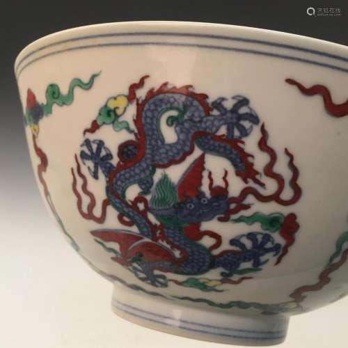 Chinese Doucai 'Dragon' Bowl, Chenghua Mark