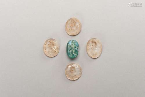 FIVE GANDHARAN INTAGLIO SEALS