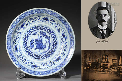 Blue and White Figure Plate