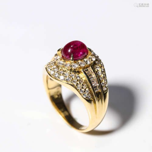 Ruby and Diamond Ring, 18K
