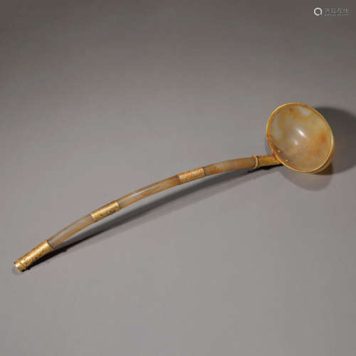 Silver Gilding Agate Ladle