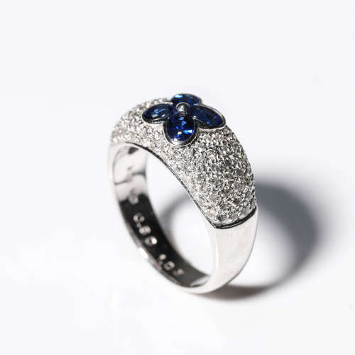Sapphire and Diamond Ring, Pt