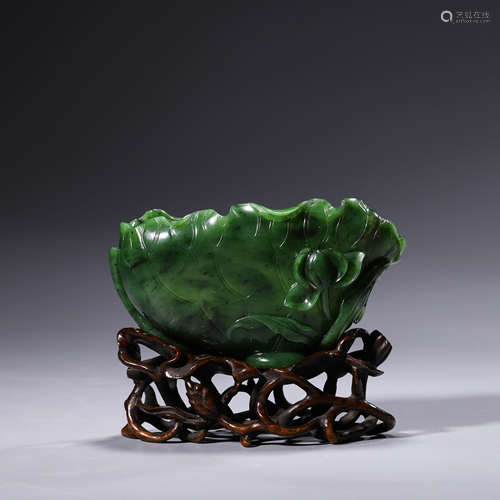 Jasper Jade Lotus-Petal-Form Ornament