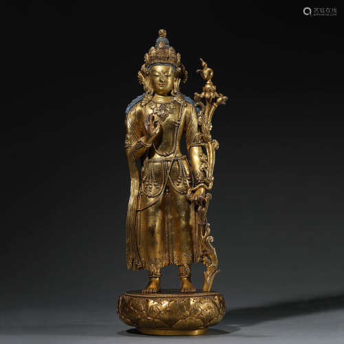 Gilt Bronze Figure of Avalokitesvara