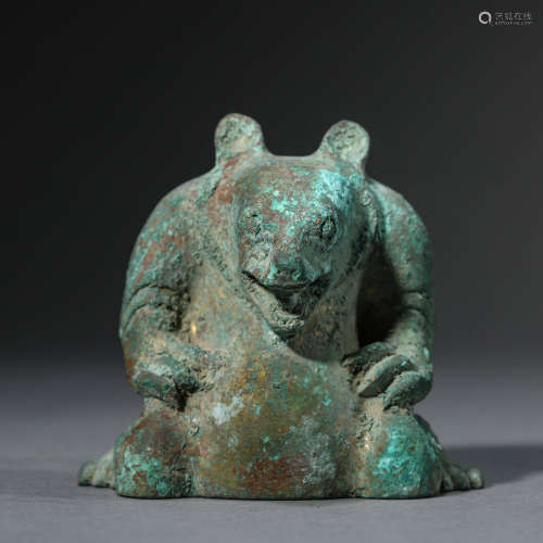 Gilt Decorated Bronze Figure of Bear