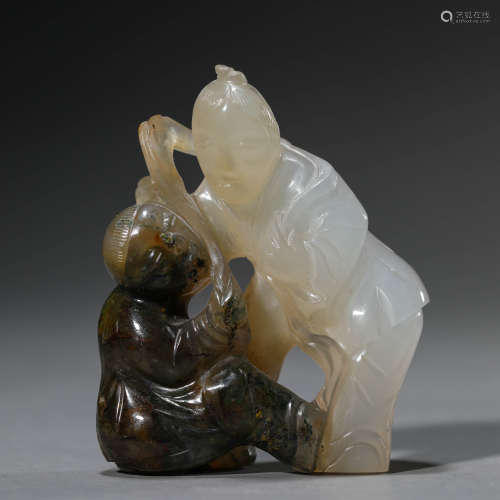 Carved Agate Figure Ornament