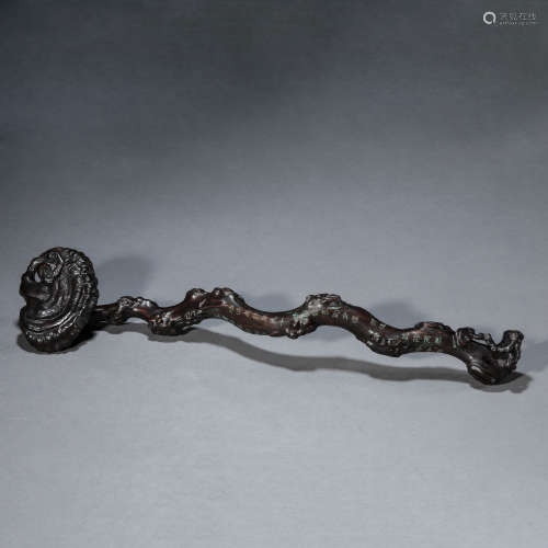 Carved Wood Ruyi Scepter