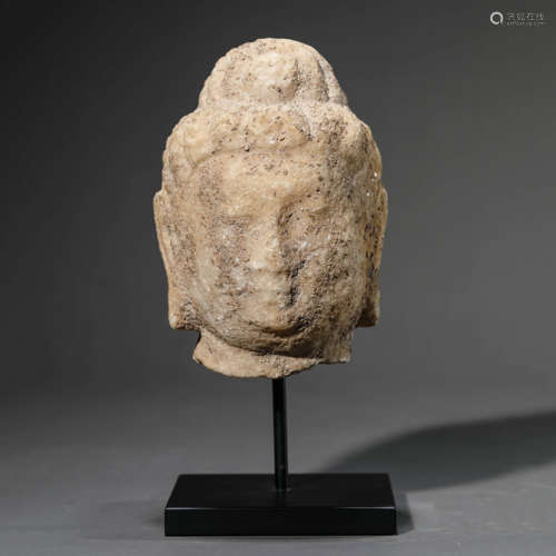 Carved Marble Stone Head of Buddha