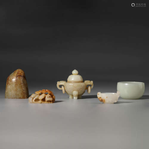 Group of Carved Chinese Jade Ornaments