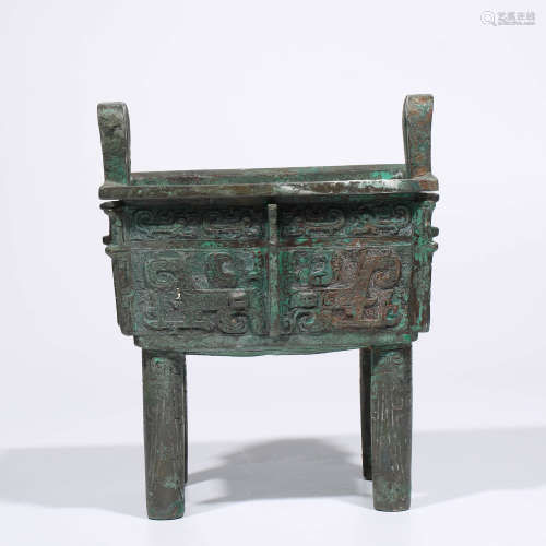 Bronze Ritual Four-Leg Vessel Ding