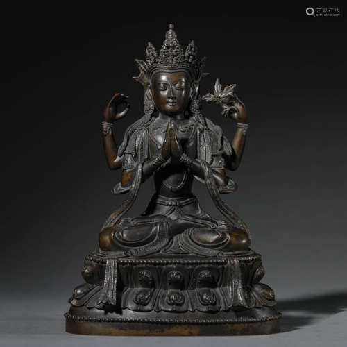 Bronze Figure of Four-Armed Avalokitesvara