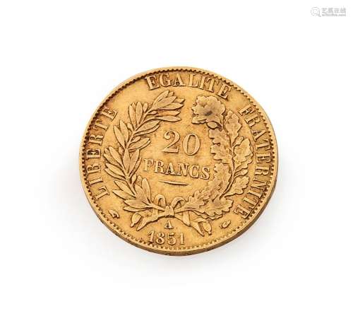 Pièce de 20 Francs or 1851
