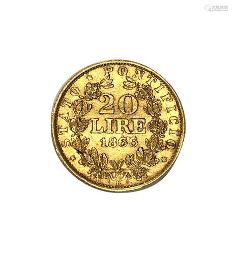 Pièce de 20 Lires or 1866