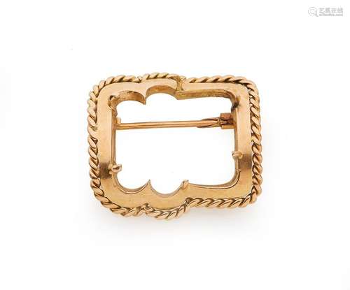 Monture de broche en or jaune 18K (750/°°)