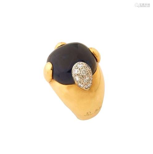 POMELLATO, Bague en or jaune 18K (750/°°), ornée d un caboch...