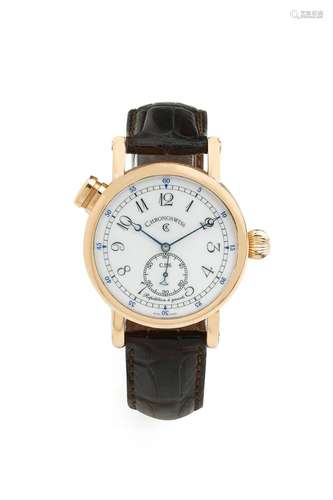 CHRONOSWISS, Chronographe d'homme en or rose 18K (750/°°...