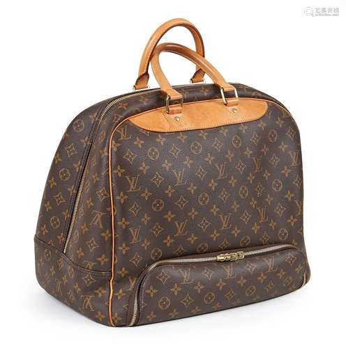 VUITTON, Sac Modèle Evasion en toile monogrammée et cuir nat...