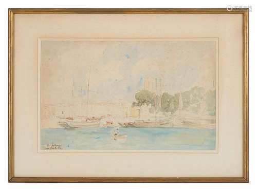 Albert Marie LEBOURG (1849-1928) La Rochelle Aquarelle signé...