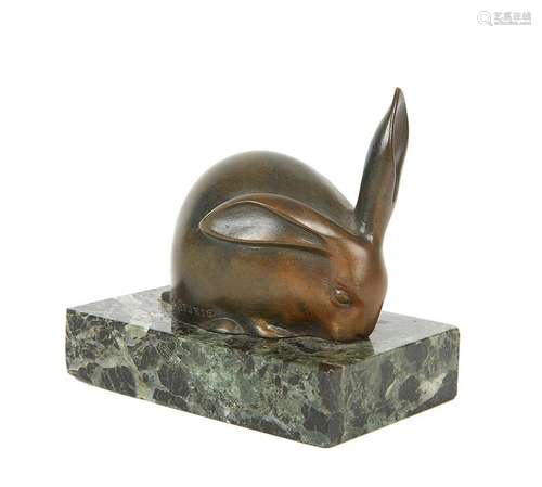 Edouard Marcel SANDOZ (1881- 1971) Lapin une oreille dressée...