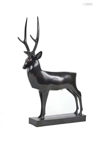 François POMPON (1855-1933) Le cerf, grand modèle (1930) Scu...