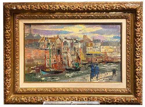 Emile GRAU SALA (1911-1975) Honfleur, 1960 Huile sur toile s...