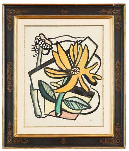 Fernand LÉGER (1881-1955) Composition à la fleur, 1952 Gouac...