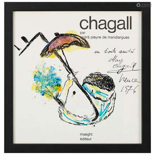 Marc CHAGALL (1887-1985) Artiste à l ombrelle, 1976 Techniqu...