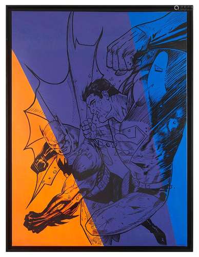 Alessandro SORELLA (1962) Batman Acrylique sur toile monogra...