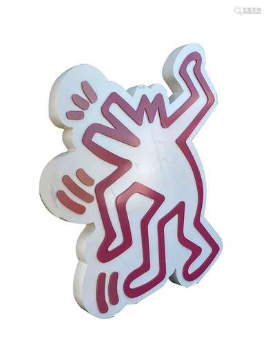 D après Keith HARING Loup Sculpture polyester recouverte d u...