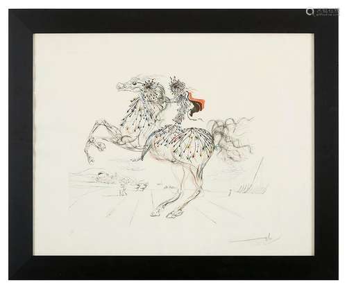 Salvador DALI (1904-1989) La Chevauchée Lithographie en coul...