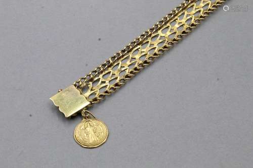 Bracelet en or jaune 18K (750) à maille formée de deux annea...