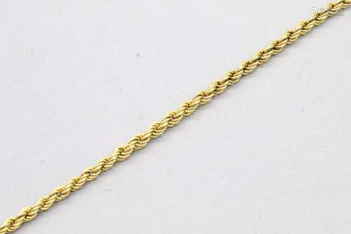 Collier en or jaune 18K (750) à maille tressée en chute (acc...