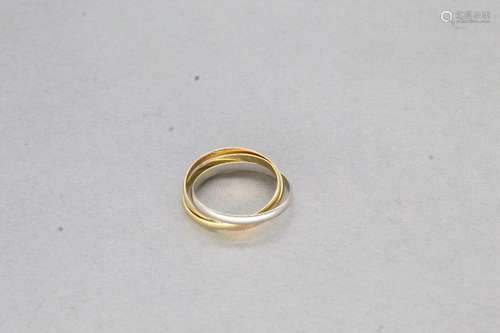 Bague trois ors rose, jaune, gris 18K (750)