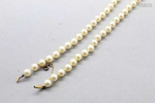 Collier de perles choker, le fermoir en or jaune 18k (750)